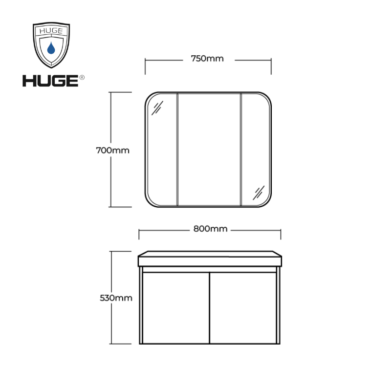 BỘ TỦ LAVABO HUGE H-PE8-80